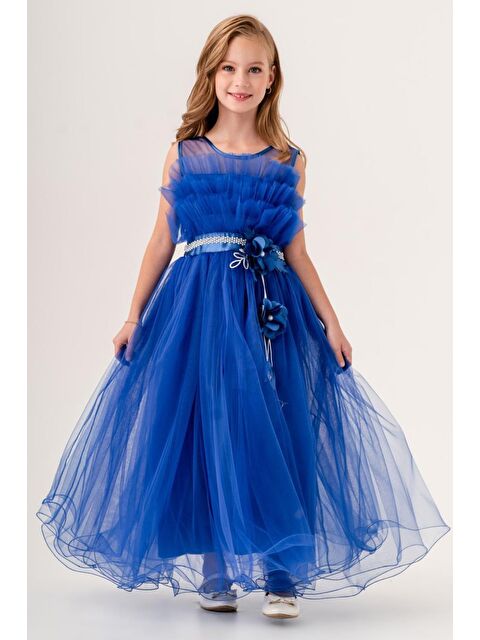 Mnk Baby & Kids Kız Çocuk Robası Katlı Özel Abiye Elbise MNK0475 - S000389040-23710