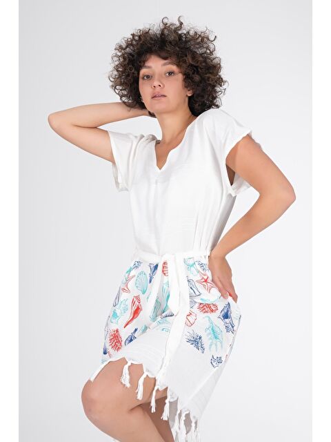 Varol Baskılı Bambu Plaj Elbisesi - S000378783-19966