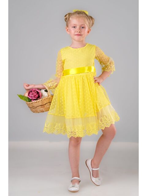 Mnk Baby & Kids Dream Luxury Dantel Kız Çocuk Elbise MNK0327 - S000389041-20072
