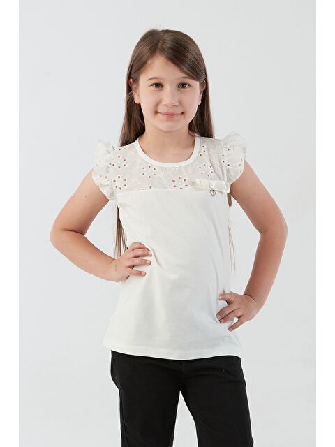 Fullamoda Nakışlı F Harf Armalı Kız Çocuk Bluz - S000388595-19965