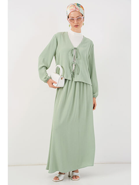 Bigdart Kadın Ayrobin Kimono Etek İkili Takım 8047 - Mint - S000411758-17259