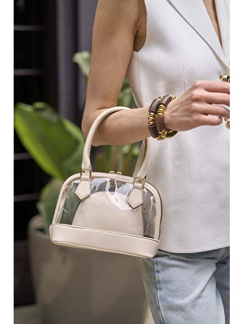 MADAMRA Şeffaf Mini El Ve Omuz  Çantası Krem - S000451612-19966