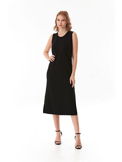 Fullamoda Basic Yırtmaçlı Modal Elbise - S000380905-19351