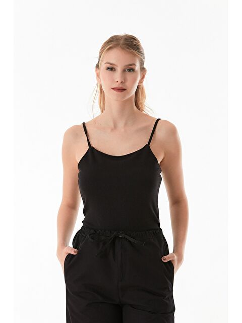 Fullamoda Basic Çıtçıtlı İp Askılı Body - S000381081-19351