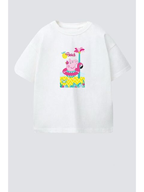 Monila Kız Çocuk Pamuklu Bisiklet Yaka Baskılı T-Shirt - S000524851-19965