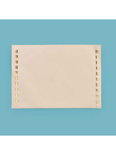 Evidea Kitchen Deri Amerikan Servis - Bej - 32x44 cm