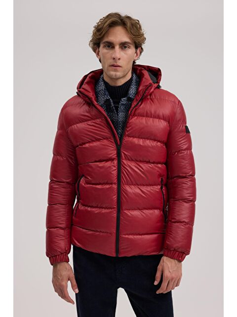 JAKAMEN Kırmızı Regular Fit Kapüşonlu Şişme Kışlık Mont - S000496587-20045