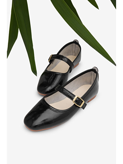 TONNY BLACK Kadın Siyah Kadın Üstten Kemerli Tokalı Rahat Günlük Babet - S000512709-19351