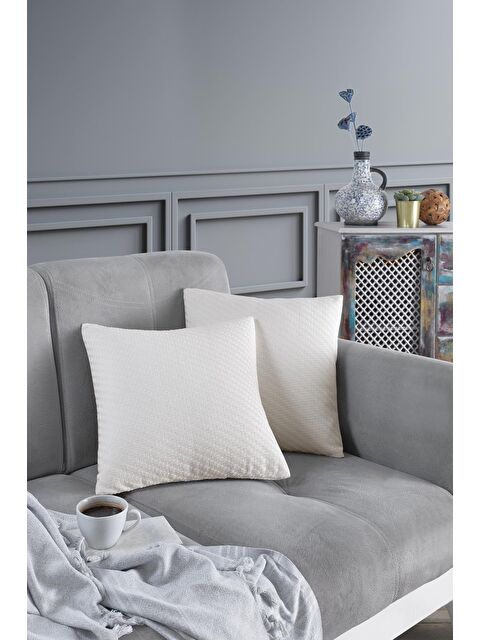 Maison Art Natural 2'li Dekoratif Kırlent Kılıfı Yastık Kılıfı %100 Pamuklu 44x44 Cm - S000069786-19966