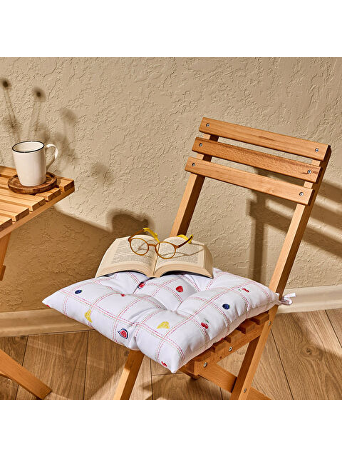 Evidea Soft Mila Sandalye Minderi - Ekru - 40x40 cm