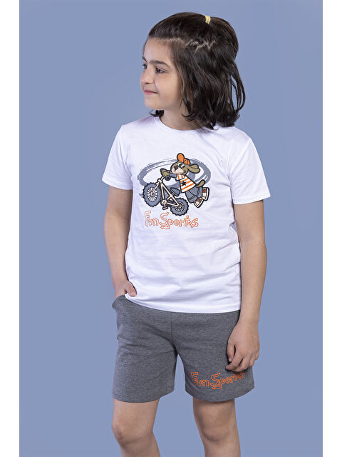 Toontoykids Erkek Çocuk Bisiklet Süren Köpek Baskılı Takım - S000303010-20063