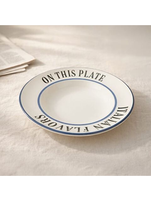 Evidea Kitchen Italian Flavors Makarna Tabağı - Beyaz - 27 cm