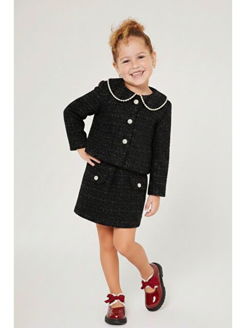 My Kids Wear Kız Çocuk Bayramlık İnci Detaylı Tüvit Takım 12547 - S000516190-19351
