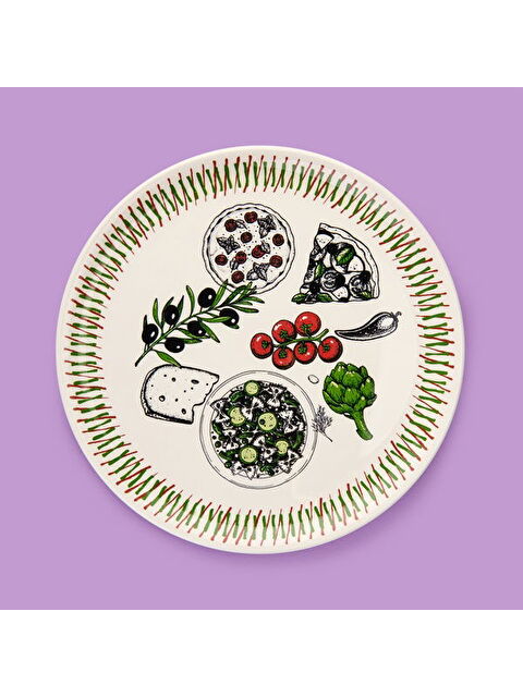 Evidea Kitchen The Best Pizza Tabağı - Renkli - 31 cm