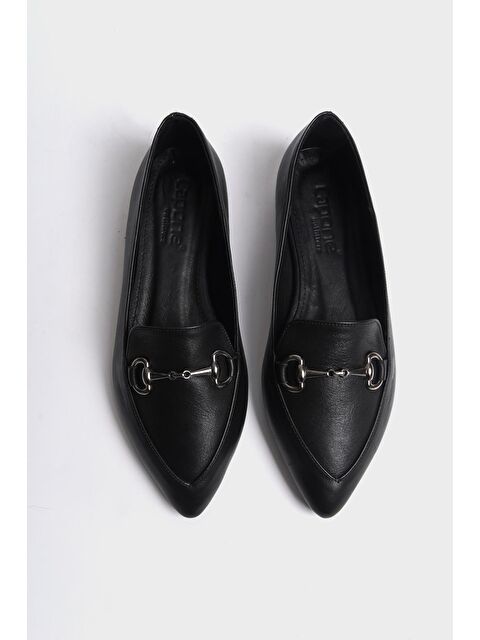 Capone Outfitters Hakiki Deri Sivri Burunlu Tokalı Kadın Babet - S000124065-19351