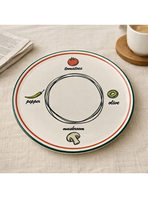 Evidea Kitchen Gourmet Classic Pizza Tabağı - Renkli - 30 cm