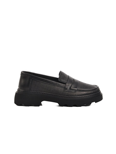 Ayakmod Siyah Hakiki Deri Kadın Casual Ayakkabı 2402-1 Z - S000355166-19351