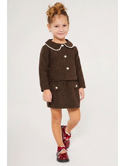 My Kids Wear Kız Çocuk Bayramlık İnci Detaylı Tüvit Takım 12543 - S000516190-19413