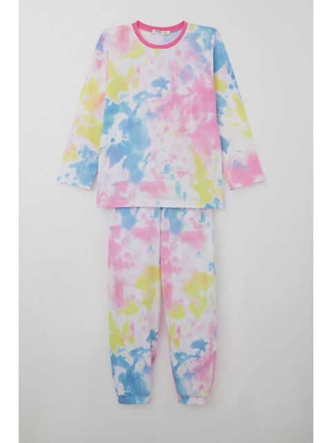 Breeze Kız Çocuk Pijama Takımı Batik Desenli Karışık Renk (4-8 Yaş) - S000506141-23173