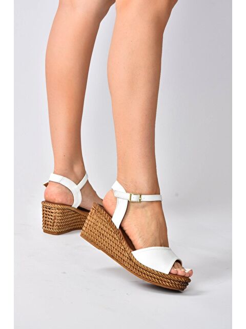 Fox Shoes K674192209 Beyaz Dolgu Taban Kadın Ayakkabı - S000051755-20063