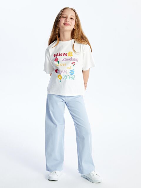 Dexia Olinda - Örme Baskı Detaylı Tshirt - Ekru Renk - S000191731-19965