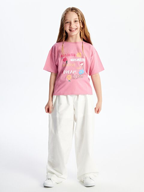 Dexia Olinda - Örme Baskı Detaylı Tshirt - Pembe Renk - S000191731-20024