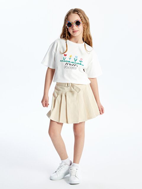 Dexia Natal - Örme Baskı Detaylı Tshirt - Bej Renk - S000191732-19928