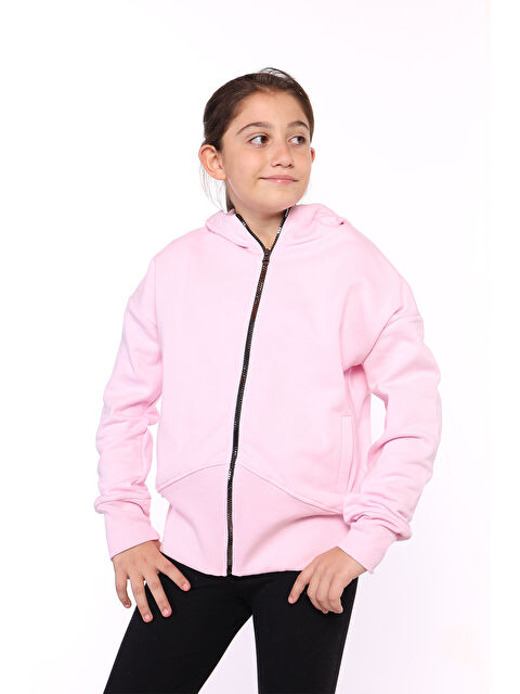 Toontoykids Kız Çocuk Arkası Nakışlı İki Yanı Cepli Hırka