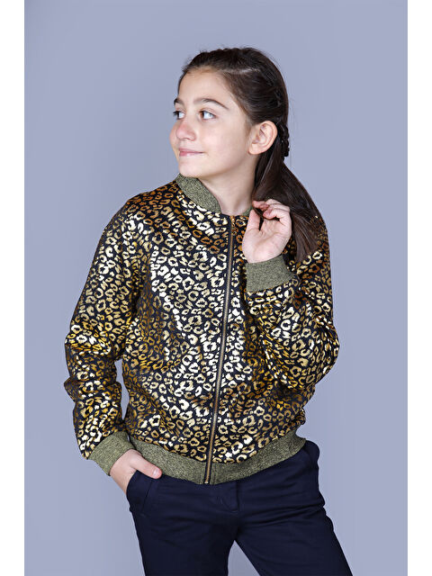 Toontoykids Kız Çocuk Leopar Desenli Parlak Hırka - S000420591-20072