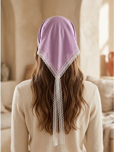 Katia And Bony Dantel Detaylı Taç Şeklinde Bandana Lila