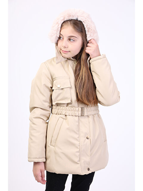 Toontoykids Kız Çocuk Kapüşonlu İçi Kürklü Mont - S000420595-19928