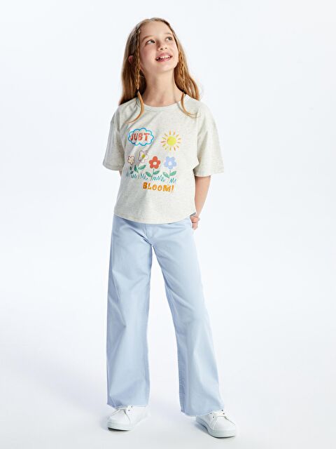 Dexia Pelotas - Örme Baskı Detaylı Tshirt - Gri Melanj Renk - S000191737-20600