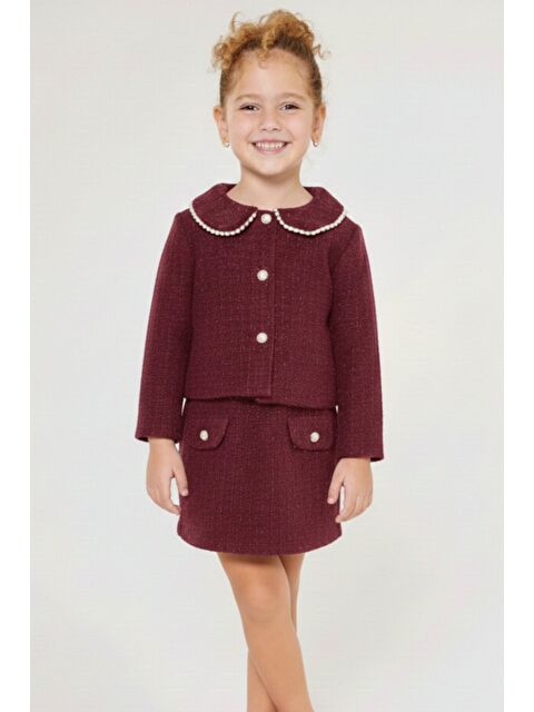 My Kids Wear Kız Çocuk Bayramlık İnci Detaylı Tüvit Takım 12544 - S000516190-19951