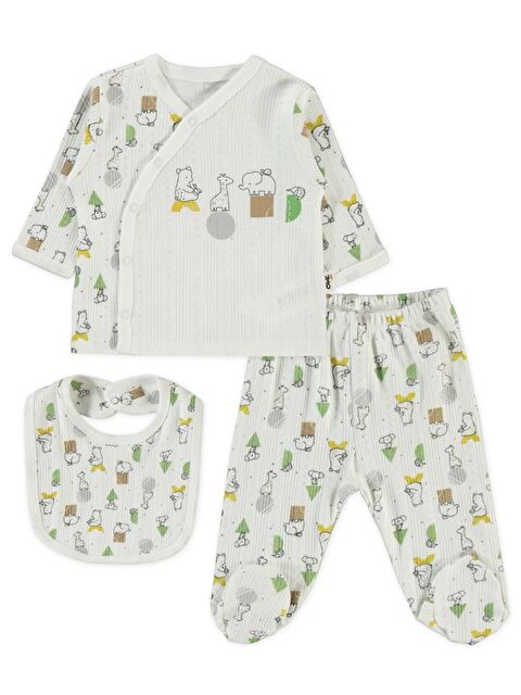Civil Baby Sevimli Geometrik Hayvanlar Emp. Baskılı Zıbın Takımları - S000466683-19965