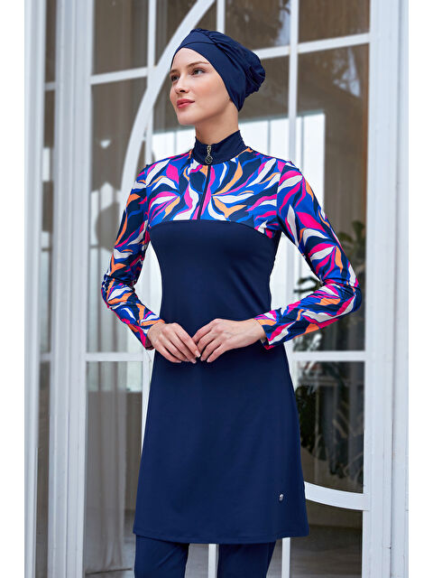 Maresiva Elastanlı Tam Kapalı Tesettür Mayo 2107 Koyu Lacivert - S000377724-29672