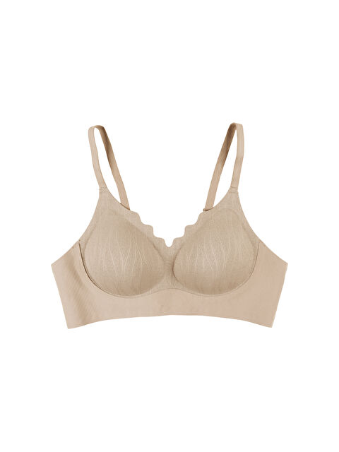 Koza İç Giyim Kadın Büyük Beden (Battal) Balensiz Çıkarılabilir Pedli Dikişsiz Tül Detaylı Lazer Sütyen - S000503812-19966