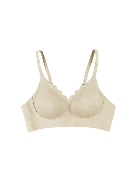 Koza İç Giyim Kadın Büyük Beden (Battal) Balensiz Çıkarılabilir Pedli Dikişsiz Tül Detaylı Lazer Sütyen - S000503812-19965