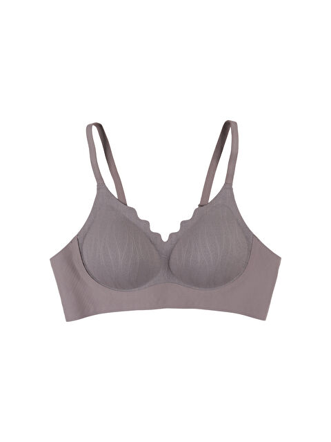 Koza İç Giyim Kadın Büyük Beden (Battal) Balensiz Çıkarılabilir Pedli Dikişsiz Tül Detaylı Lazer Sütyen - S000503812-19413