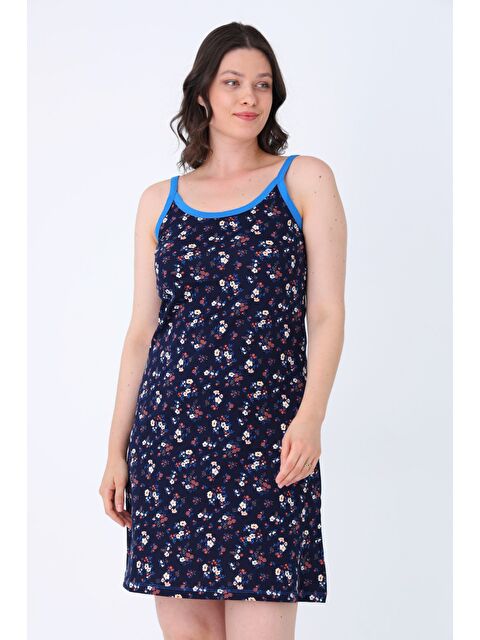 Intensive Kadın Lacivert Desenli %100 Pamuk Askılı Elbise - S000503813-21164