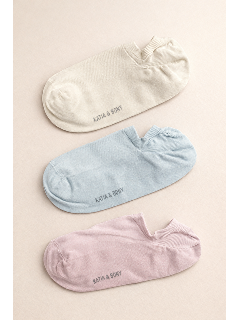 Katia And Bony Kadın 3'Lü Basic Step Çorap Ekru Mix - S000503814-19965