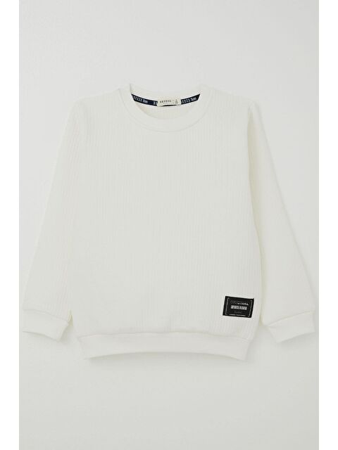 Breeze Erkek Çocuk Sweatshirt Arma Detaylı Ekru (8-14 Yaş) - S000507808-19965