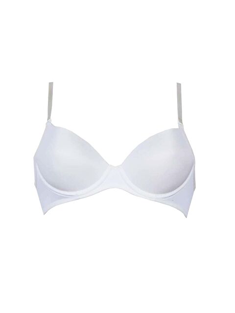 Kompedan Desteksiz Sütyen Micro Kaplı Kulaklı Boş Kap Beyaz | Beyaz 7010 - S000237673-20063