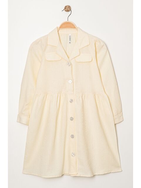 pi pengai Kız Çocuk Jüt Pamuklu Elbise P1010 - S000346033-19965