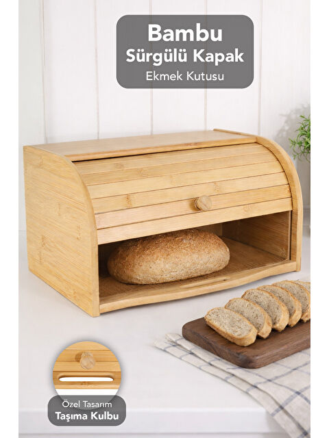 Meleni Home Kayar Kapaklı Bambu Ekmeklik