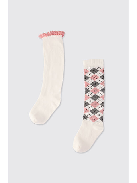 Panço Kız Çocuk 2'li Dizaltı Çorap - S000514514-23173