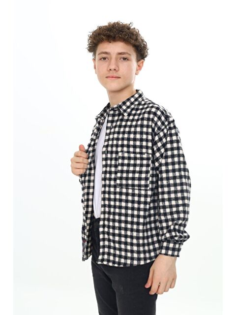 pi pengai Erkek Çocuk Ekose Desenli Oduncu Gömlek P2000 - S000346035-20063