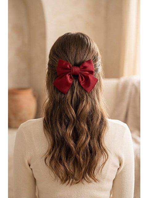 Katia And Bony Saten Fiyonk Otomat Toka Kırmızı