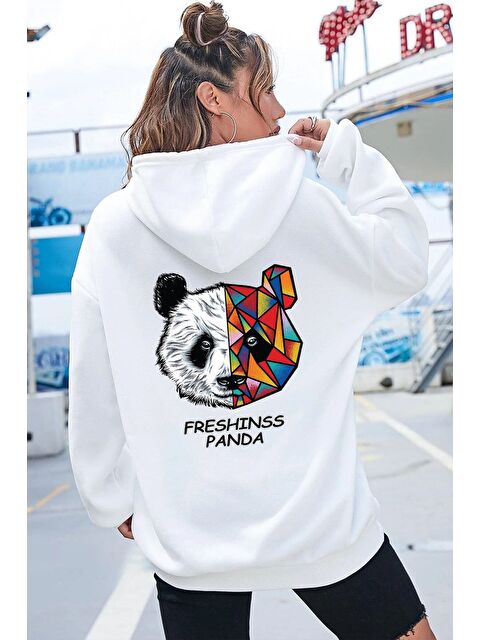 uyguntarz Unisex Panda Sırt Baskılı Sweatshirt - S000268921-20063