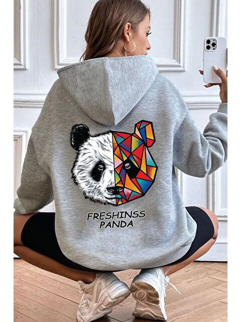 uyguntarz Unisex Panda Sırt Baskılı Sweatshirt - S000268921-20600