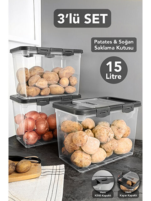 Meleni Home 3 Adet Saklama Kabı 15 l